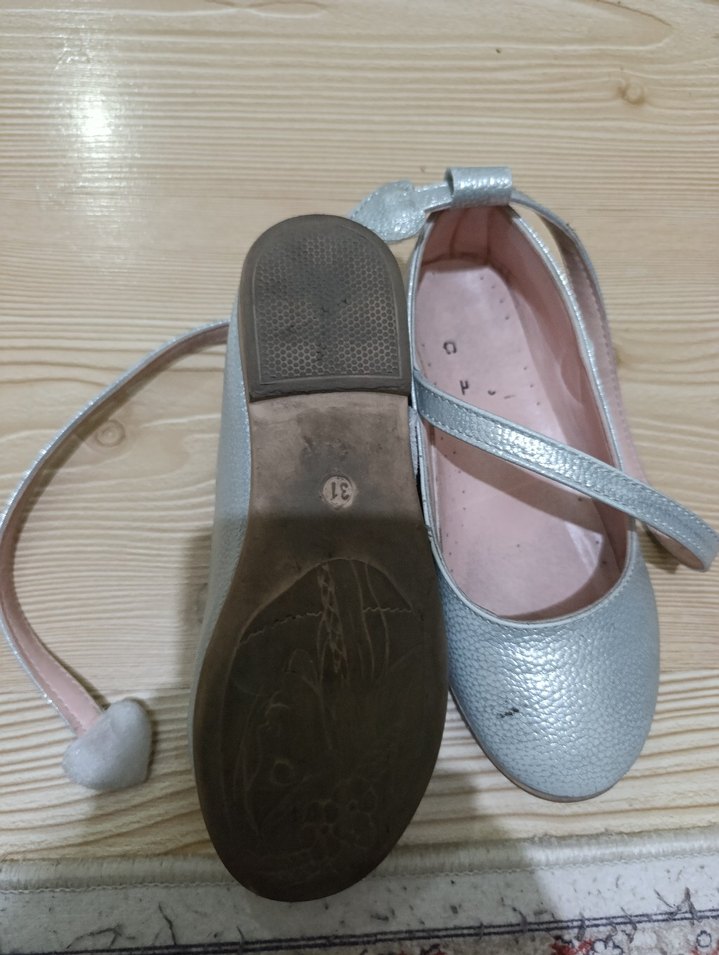 Tokalı Gri Kız Çocuk Babet Ayakkabı - Görsel 2