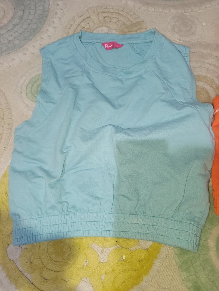 Kız Çocuk Renkli Kısa Kollu Pamuklu Tişört - Görsel 2