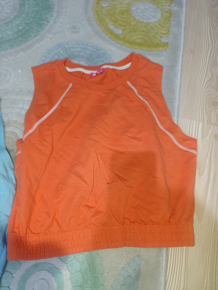 Kız Çocuk Renkli Kısa Kollu Pamuklu Tişört - Görsel 3