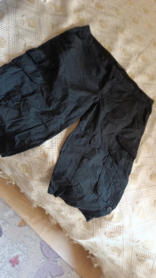 Siyah Kemerli Mini Hamile Şortu - Görsel 3