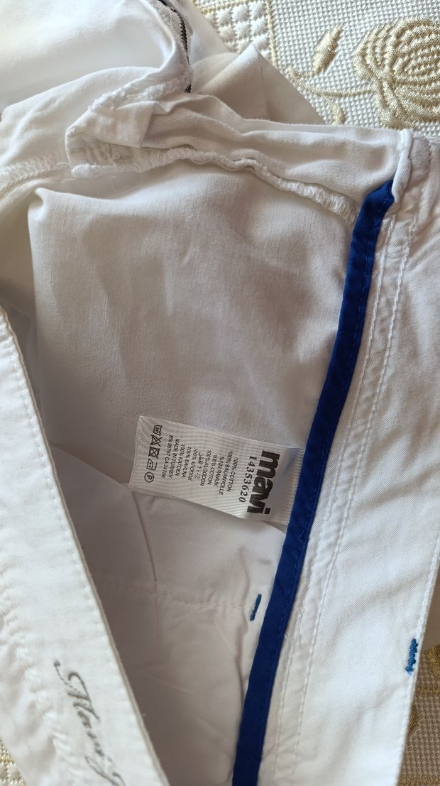 Düğmeli Beyaz Hamile Mini Şort - Görsel 2