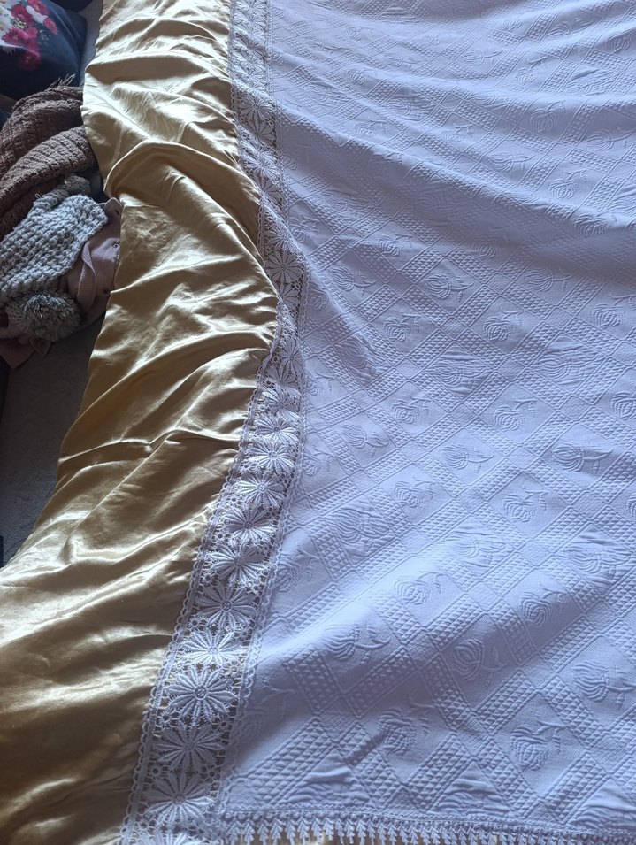 Parlak Beyaz Düz Yatak Örtüsü - Görsel 2