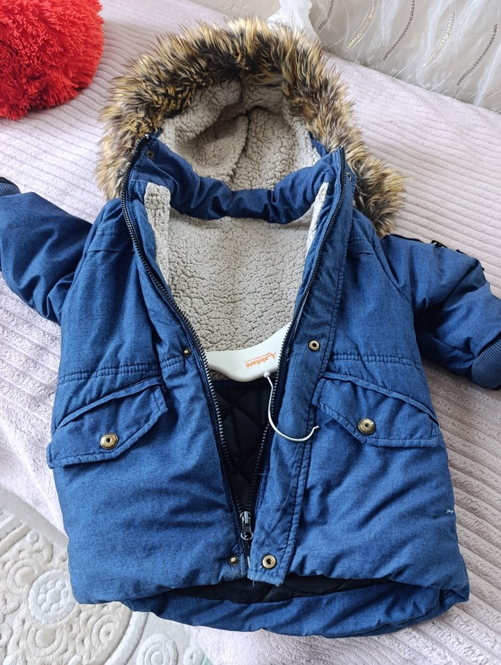 Erkek Çocuk Kürk Detaylı Kot Ceket - Görsel 3