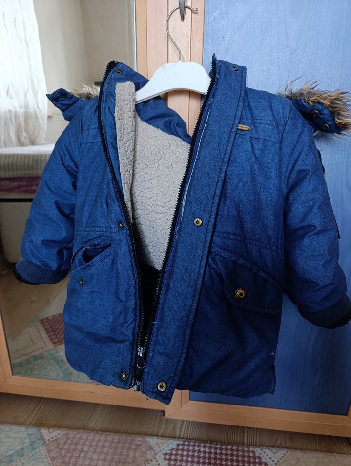 Erkek Çocuk Kürk Detaylı Kot Ceket - Görsel 2