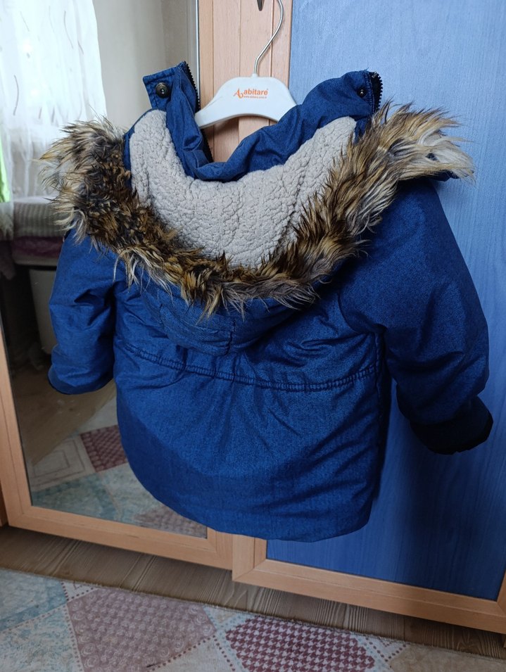 Erkek Çocuk Kürk Detaylı Kot Ceket - Görsel 4