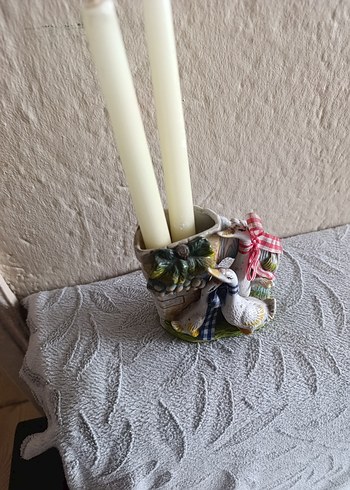 Beyaz Ördek Figürlü Mumluk - Görsel 2