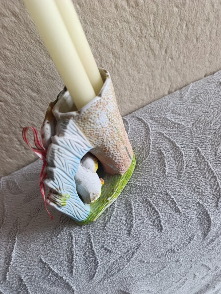 Beyaz Ördek Figürlü Mumluk - Görsel 3