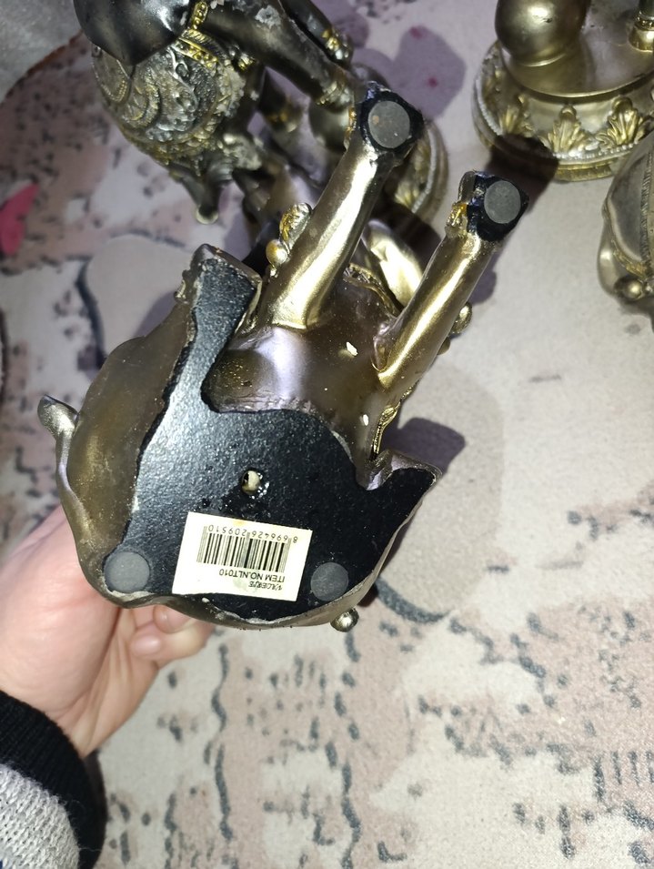 Gri ve Altın Renk Fil Biblo - Görsel 5