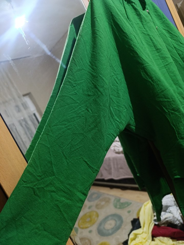 Düğmeli Yeşil Midi Hamile Ceketi - Görsel 4