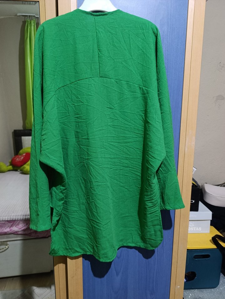 Düğmeli Yeşil Midi Hamile Ceketi - Görsel 2