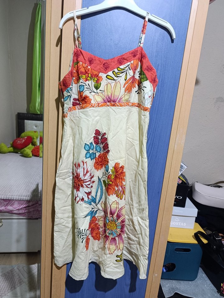 Çiçek Desenli Renkli Hamile Gecelik - Görsel 2