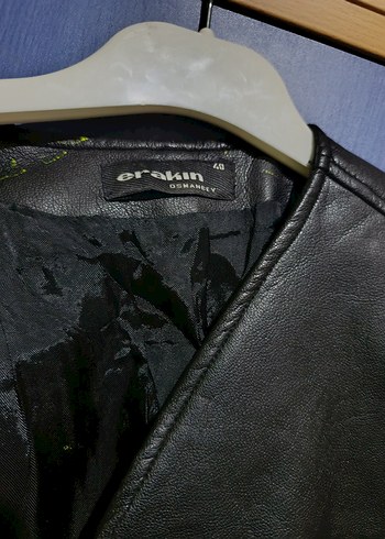 Erkek Siyah Deri Biker Yelek - Görsel 4