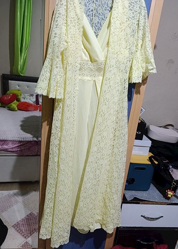 Uzun Bohem Kadın Beyaz Dantel Sabahlık - Görsel 6