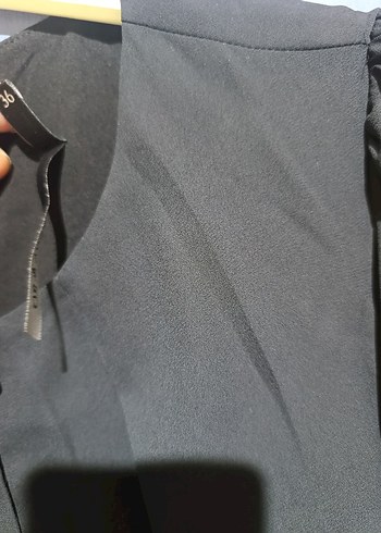 Kemerli Siyah Midi Ofis Elbisesi - Görsel 3