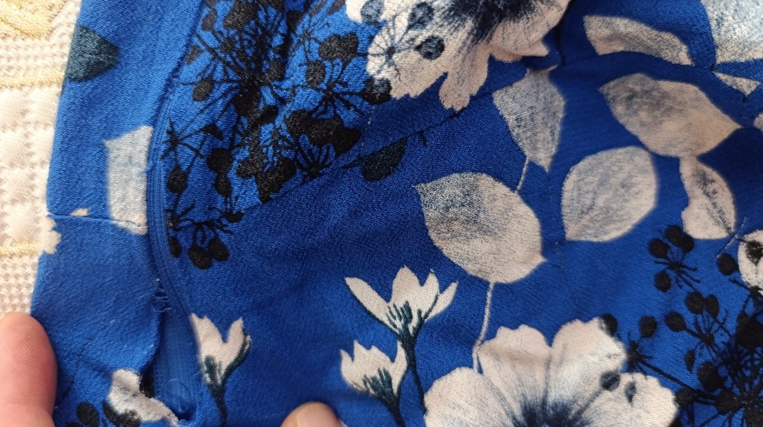 Mavi Çiçek Desenli Bohem Hamile Tulum - Görsel 5