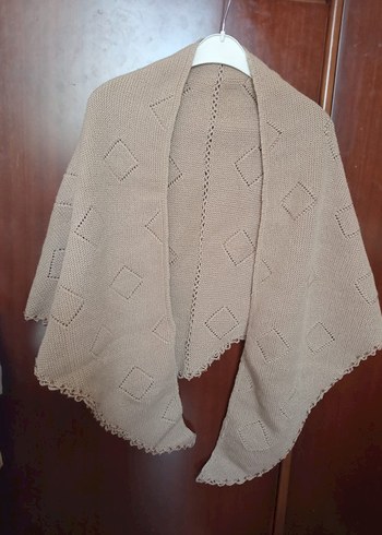 Beden Bej Örgü Bohem Kadın Şal