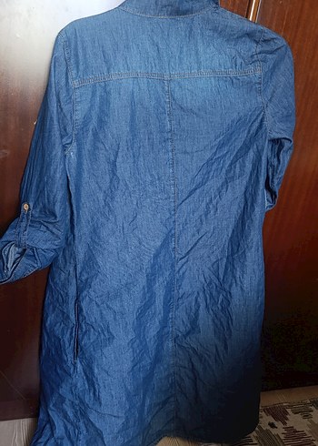 xs Beden Düğmeli Kadın Mavi Denim Ceket