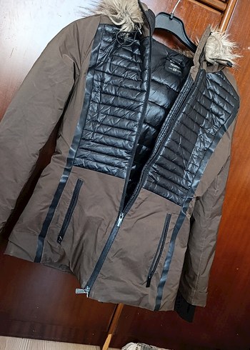 Defacto Kahverengi Deri Biker Kışlık Kadın Ceket