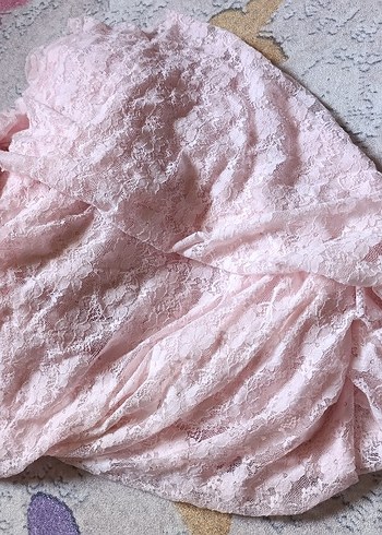 Diğer Dantel Detaylı Pembe Hamile Uzun Etek