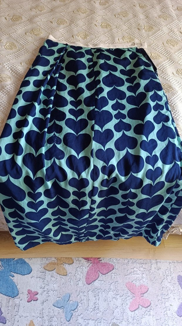 Mavi Bohem Renkli Uzun Hamile Eteği - Görsel 2