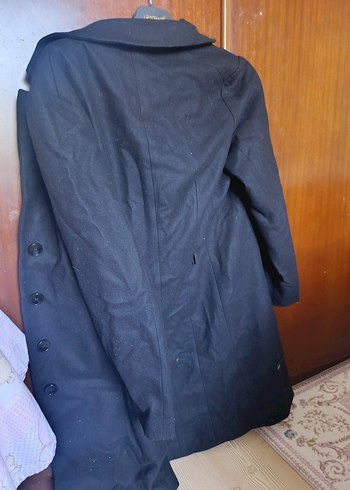 Diğer Siyah Midi Boy Düğmeli Hamile Kabanı