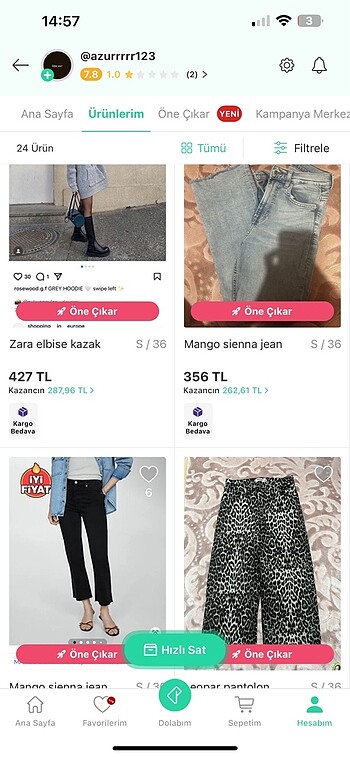 2 tane mango sienna jean