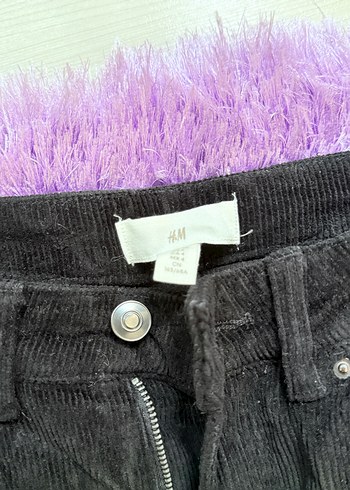 H&M Siyah Süet Kadın Regular Fit Pantolon