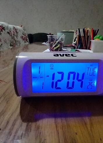 Beden beyaz Renk AVEC saat Projeksiyon, Alarm, Termometre