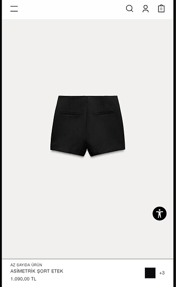 xs Beden Zara şort etek