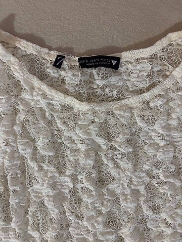 xs Beden beyaz Renk Zara dantel bluz