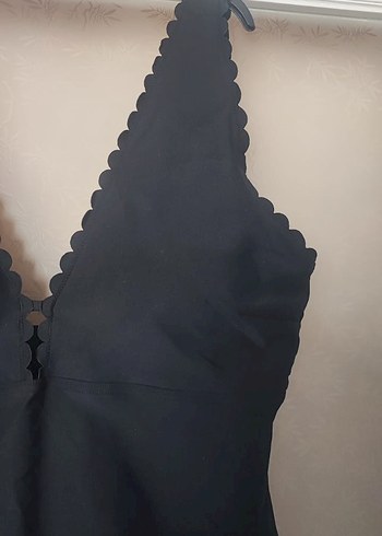 Düğmeli Siyah Gotik Kadın Mayo - Görsel 2