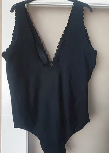 Düğmeli Siyah Gotik Kadın Mayo - Görsel 4