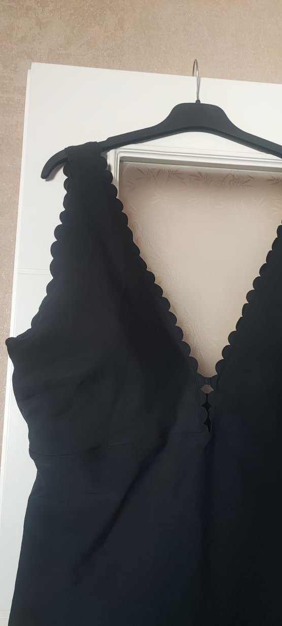 Düğmeli Siyah Gotik Kadın Mayo - Görsel 3