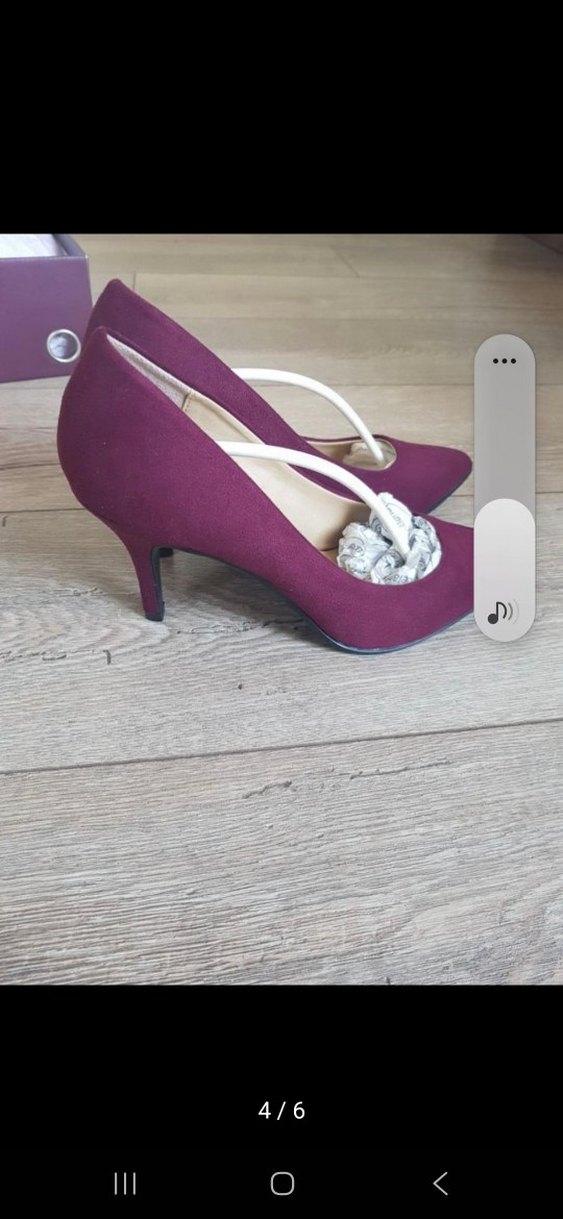 Bordo Süet Bağcıklı Stiletto Kadın Ayakkabı - Görsel 4