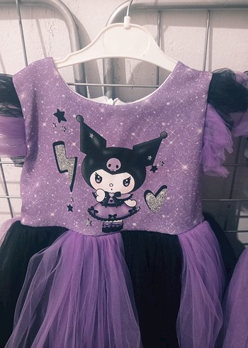 Kız Çocuk Mor Gotik Dantel Detaylı Elbise - Görsel 3