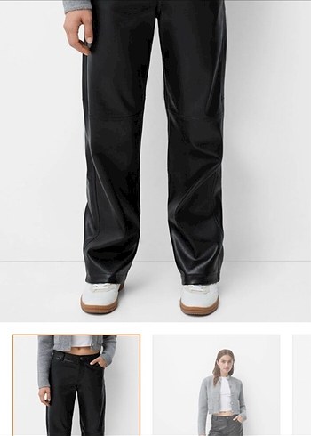 Bershka siyah deri pantolon - Görsel 2