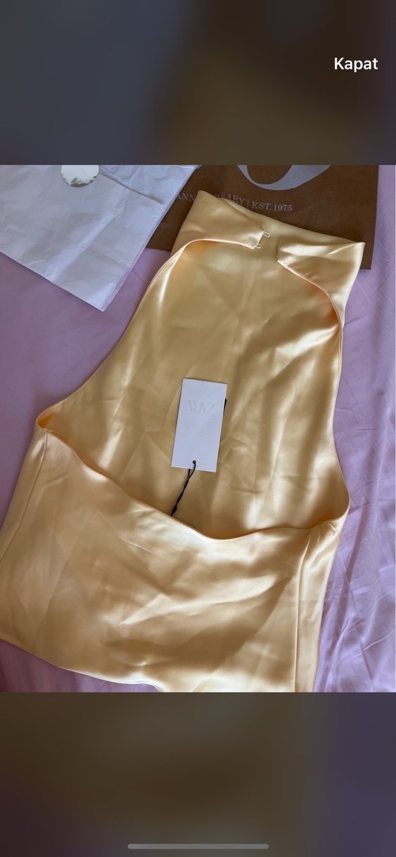 Zara saten halter top - Görsel 3