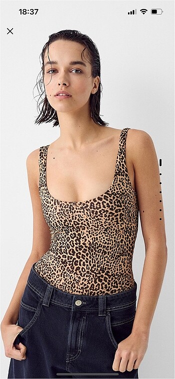 Bershka leopar desenli bluz