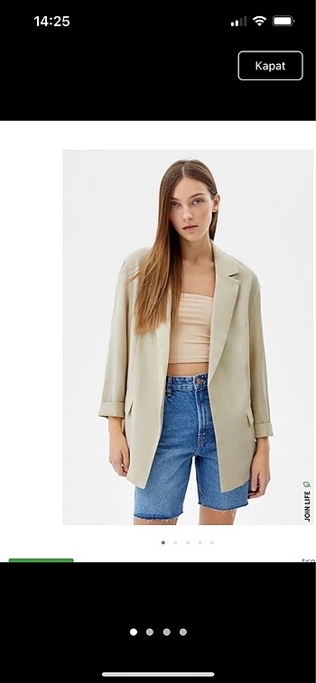 Bershka taş renkli blazer