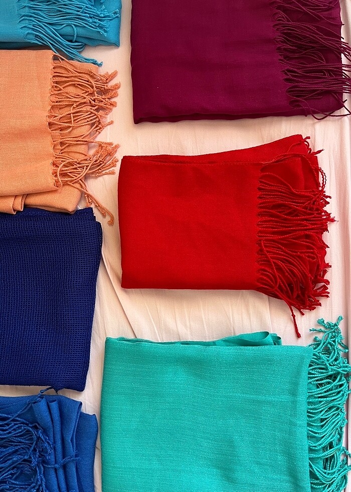 Kadın renkli şal - Görsel 5