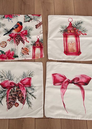 Yeni yıl konseptli 4 adet Yastık kılıfı - Görsel 4