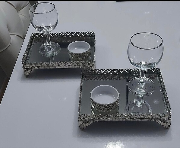 2 li kahve seti tepsi, lokumluk, bardak dahil