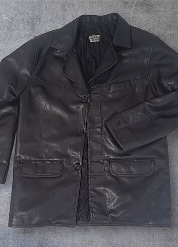 Hakiki Vintage Deri Blazer Deri Ceket Mont