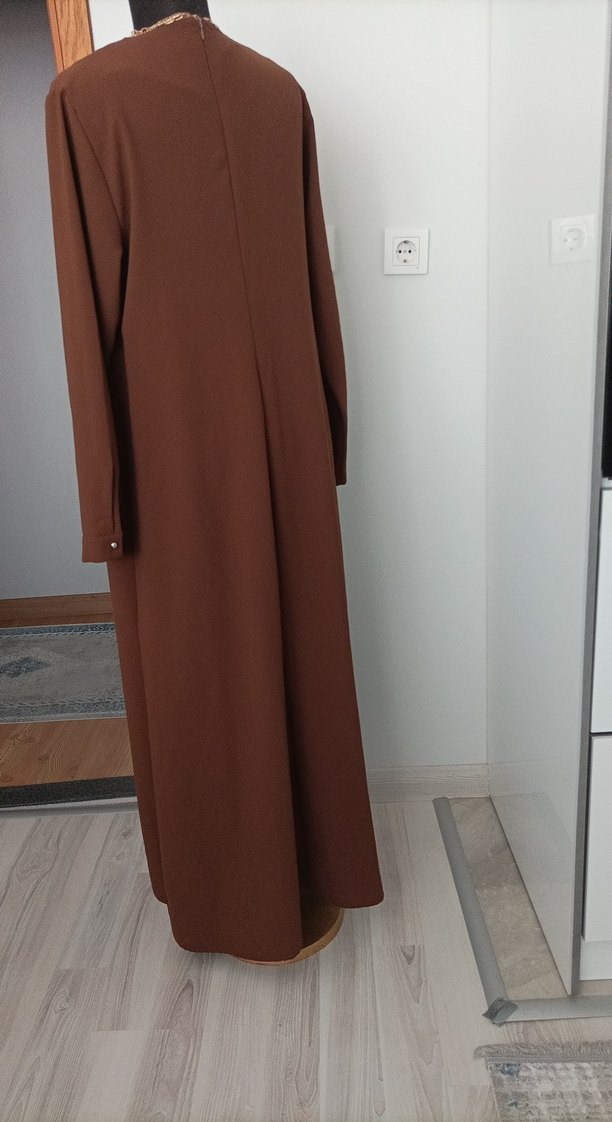 Diger Kadın Kahverengi Uzun Salaş Elbise - Görsel 5