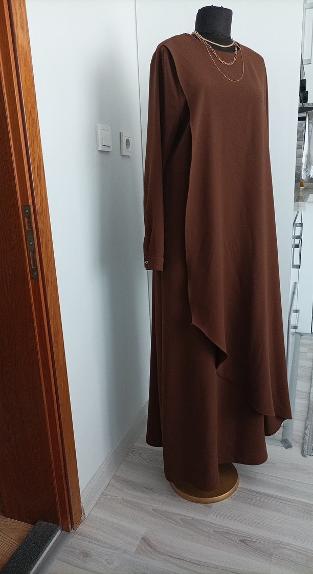 Diger Kadın Kahverengi Uzun Salaş Elbise - Görsel 4