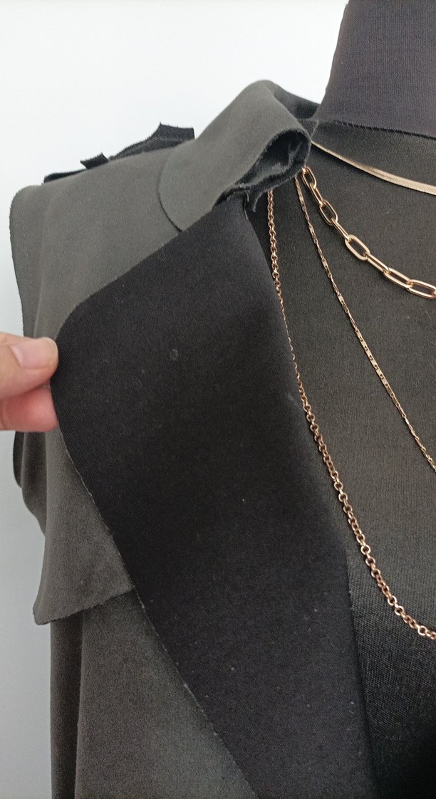 yeşili Süet Kemerli kolsuz Trençkot - Görsel 5