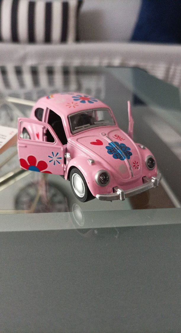 Pembe Çiçekli Oyuncak Araba - Görsel 3