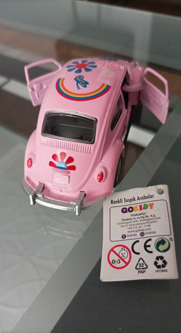 Pembe Çiçekli Oyuncak Araba - Görsel 5