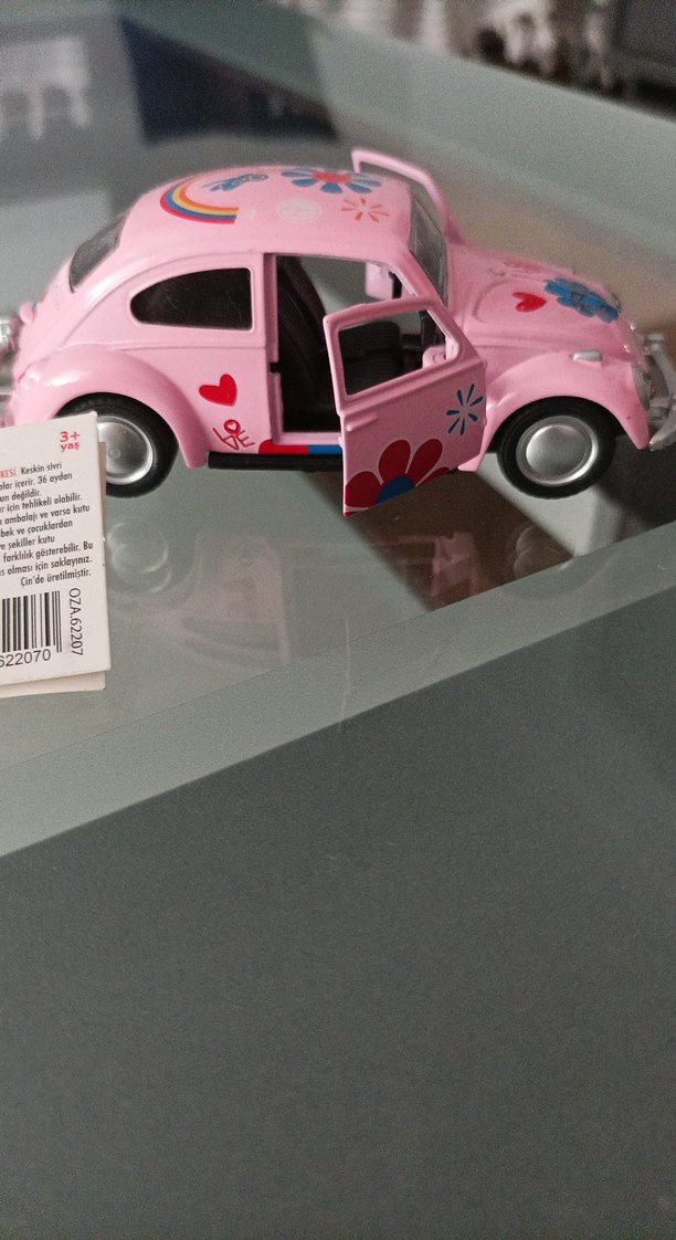 Pembe Çiçekli Oyuncak Araba - Görsel 2