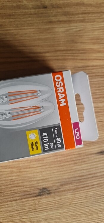 Osram LED Base Classic B40 4W Filaman Sarı Işık E-14 Ampul 2'li  - Görsel 2